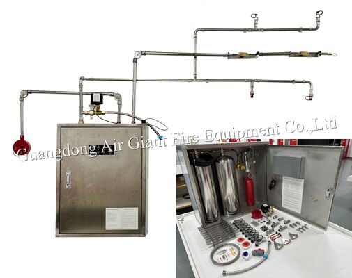 Quality  Double Bottle Kitchen Hood Fire Suppression System with 183°C Thermal Activation and 12L Fire Suppression Agent factory