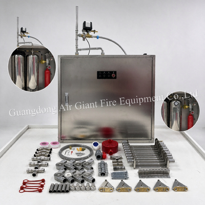 Double Bottles Kitchen Hood Fire Suppression System Dedicated Induction Kit With Multiple Startup Methods